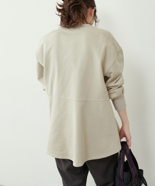 PUAL CE CIN（ピュアルセシン）の「【Du noir】コットン裏毛裾フリルプルオーバー（Tシャツ/カットソー・レディース・ブラック/ベージュ/グレー・FREE）」の6枚目の写真