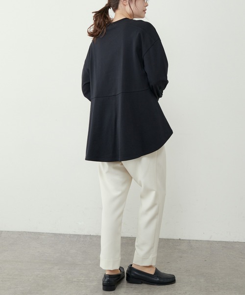 PUAL CE CIN（ピュアルセシン）の「【Du noir】コットン裏毛裾フリルプルオーバー（Tシャツ/カットソー・レディース・ブラック/ベージュ/グレー・FREE）」の15枚目の写真