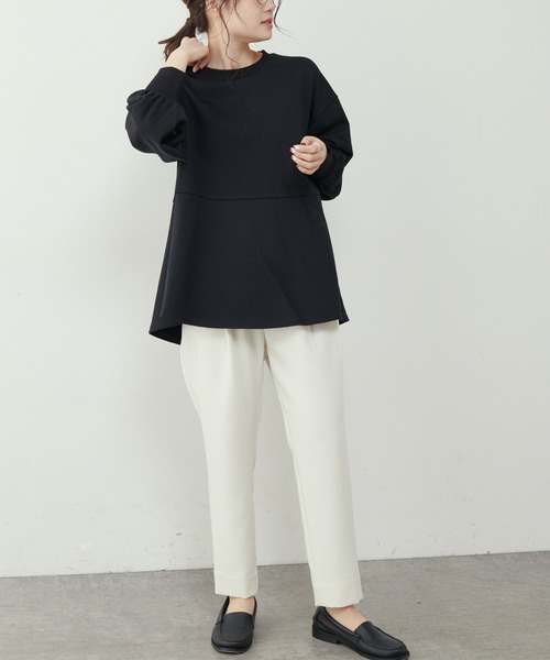 PUAL CE CIN（ピュアルセシン）の「【Du noir】コットン裏毛裾フリルプルオーバー（Tシャツ/カットソー・レディース・ブラック/ベージュ/グレー・FREE）」の13枚目の写真