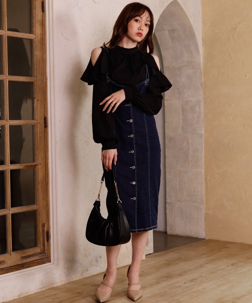 LIPSERVICE（リップサービス）の「デニムハトメジャンスカ（デニムスカート・レディース・アイボリー/インディゴブルー/ブラック・S/M）」の4枚目の写真