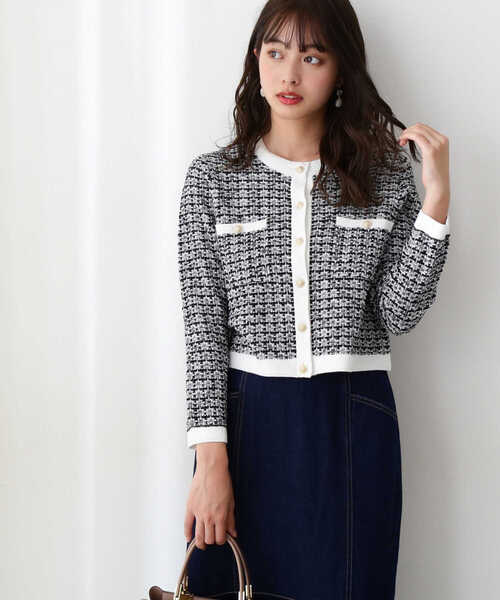 PROPORTION BODY DRESSING（プロポーションボディドレッシング）の「ツイードライクニット / 1212170208（ニット/セーター・レディース・ホワイト/ネイビー・MEDIUM/SMALL）」の18枚目の写真