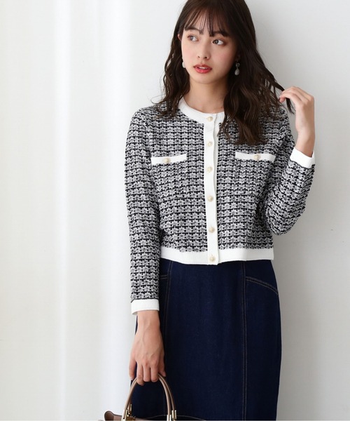 PROPORTION BODY DRESSING（プロポーションボディドレッシング）の「ツイードライクニット / 1212170208（ニット/セーター・レディース・ホワイト/ネイビー・MEDIUM/SMALL）」の3枚目の写真