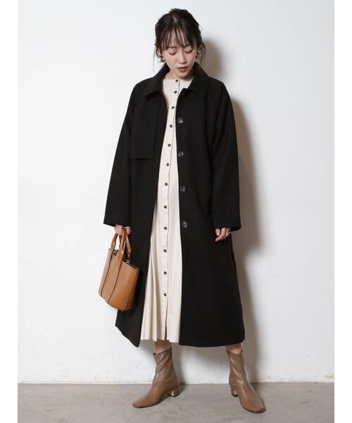 COTORICA（コトリカ）の「フェイクウールステンカラーコート（ステンカラーコート・レディース・ブラック/アイボリー/モカ・FREE）」の11枚目の写真