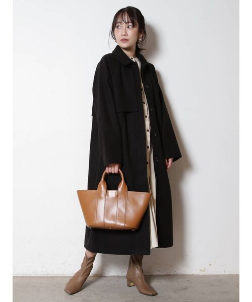 COTORICA（コトリカ）の「フェイクウールステンカラーコート（ステンカラーコート・レディース・ブラック/アイボリー/モカ・FREE）」の9枚目の写真