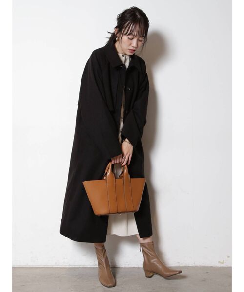 COTORICA（コトリカ）の「フェイクウールステンカラーコート（ステンカラーコート・レディース・ブラック/アイボリー/モカ・FREE）」の14枚目の写真