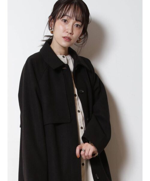 COTORICA（コトリカ）の「フェイクウールステンカラーコート（ステンカラーコート・レディース・ブラック/アイボリー/モカ・FREE）」の7枚目の写真