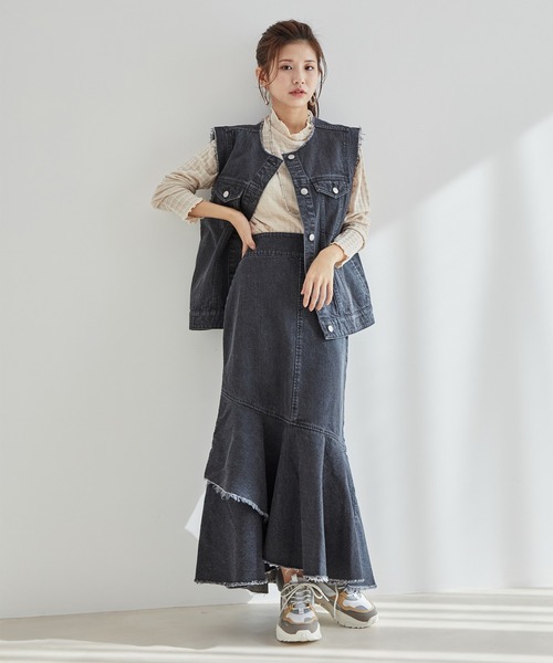 vis-`a-vis（ビサビ）の「【WEB限定】ダメージ加工デニム