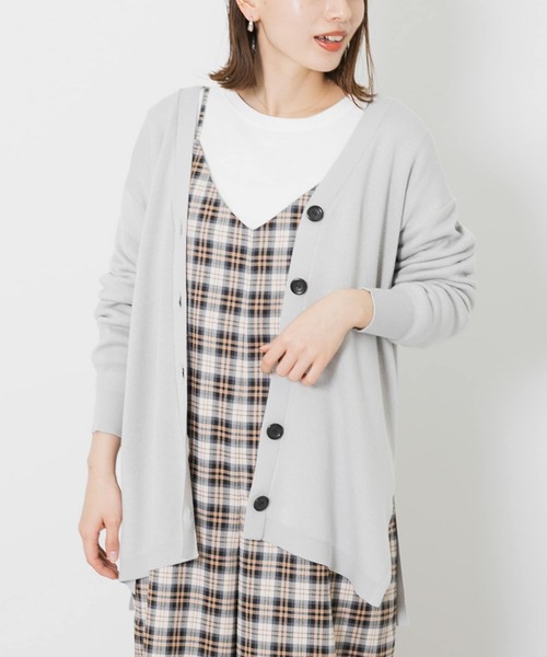 URBAN RESEARCH Sonny Label（アーバンリサーチサニーレーベル）の「ミディ丈オーバーニットカーディガン（カーディガン/ボレロ・レディース・ライトグレー/ベージュ/グリーン・FREE）」の2枚目の写真