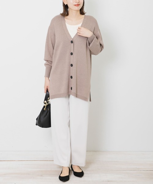 URBAN RESEARCH Sonny Label（アーバンリサーチサニーレーベル）の「ミディ丈オーバーニットカーディガン（カーディガン/ボレロ・レディース・ライトグレー/ベージュ/グリーン・FREE）」の22枚目の写真