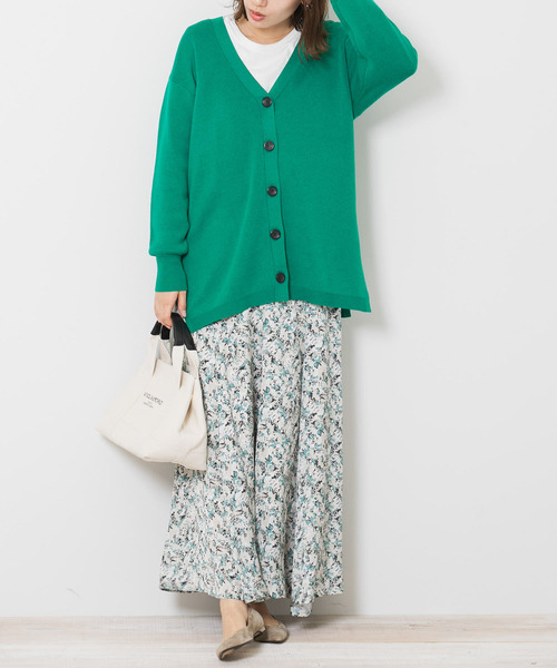 URBAN RESEARCH Sonny Label（アーバンリサーチサニーレーベル）の「ミディ丈オーバーニットカーディガン（カーディガン/ボレロ・レディース・ライトグレー/ベージュ/グリーン・FREE）」の4枚目の写真