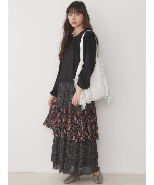 merry jenny(メリージェニー)の「チュールレースコンビtote(トートバッグ・レディース・ブラック/オフホワイト・FREE)」の11枚目の写真