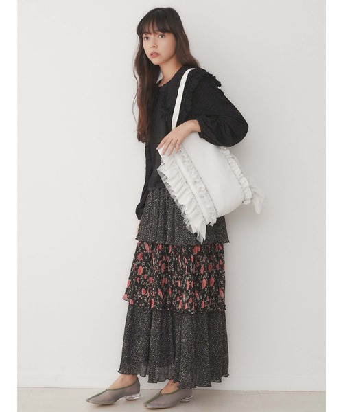 merry jenny(メリージェニー)の「チュールレースコンビtote(トートバッグ・レディース・ブラック/オフホワイト・FREE)」の13枚目の写真
