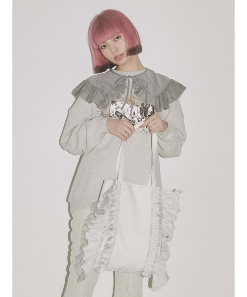 merry jenny(メリージェニー)の「チュールレースコンビtote(トートバッグ・レディース・ブラック/オフホワイト・FREE)」の19枚目の写真