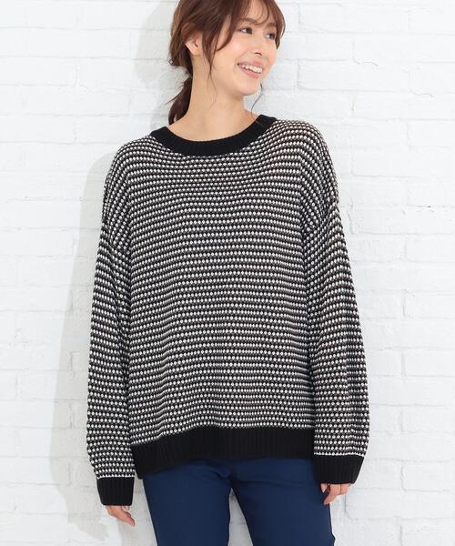 SHOO・LA・RUE(シューラルー)の「◆カラーミックスタック編みプルオーバー(ニット/セーター・レディース・ブラック系3/グリーン系その他5/イエロー系3/ベージュ系3・00)」の2枚目の写真