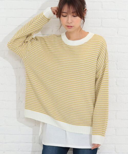 SHOO・LA・RUE(シューラルー)の「◆カラーミックスタック編みプルオーバー(ニット/セーター・レディース・ブラック系3/グリーン系その他5/イエロー系3/ベージュ系3・00)」の4枚目の写真