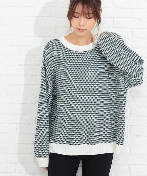 SHOO・LA・RUE(シューラルー)の「◆カラーミックスタック編みプルオーバー(ニット/セーター・レディース・ブラック系3/グリーン系その他5/イエロー系3/ベージュ系3・00)」の3枚目の写真