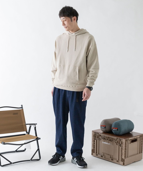 EKAL(エカル)の「EKAL コハニングライトウエイトフーディー(パーカー・メンズ・ベージュ/オレンジ系その他/チャコールグレー・MEDIUM/LARGE)」の4枚目の写真