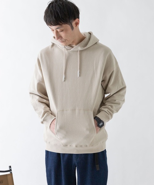 EKAL(エカル)の「EKAL コハニングライトウエイトフーディー(パーカー・メンズ・ベージュ/オレンジ系その他/チャコールグレー・MEDIUM/LARGE)」の5枚目の写真