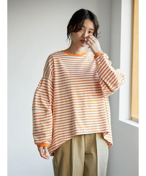 AMERICAN HOLIC(アメリカンホリック)の「コンシャススリーブカットプルオーバー(Tシャツ/カットソー・レディース・オフホワイト/オレンジ/グリーン/その他7・L/M)」の6枚目の写真