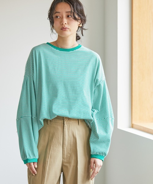 AMERICAN HOLIC(アメリカンホリック)の「コンシャススリーブカットプルオーバー(Tシャツ/カットソー・レディース・オフホワイト/オレンジ/グリーン/その他7・L/M)」の2枚目の写真