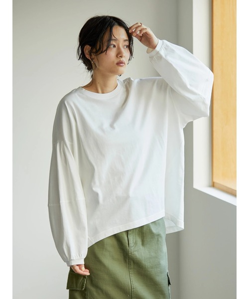 AMERICAN HOLIC(アメリカンホリック)の「コンシャススリーブカットプルオーバー(Tシャツ/カットソー・レディース・オフホワイト/オレンジ/グリーン/その他7・L/M)」の12枚目の写真