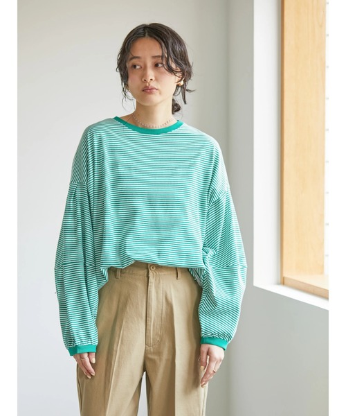 AMERICAN HOLIC(アメリカンホリック)の「コンシャススリーブカットプルオーバー(Tシャツ/カットソー・レディース・オフホワイト/オレンジ/グリーン/その他7・L/M)」の14枚目の写真