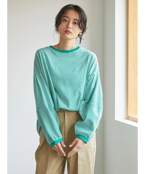 AMERICAN HOLIC(アメリカンホリック)の「コンシャススリーブカットプルオーバー(Tシャツ/カットソー・レディース・オフホワイト/オレンジ/グリーン/その他7・L/M)」の16枚目の写真