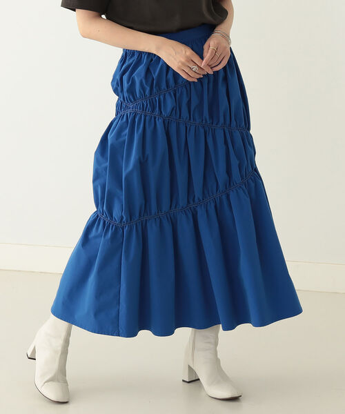 BeAMS DOT(ビームスドット)の「【WEB限定】BeAMS DOT / アシンメトリー ステッチ フレアスカート(スカート・レディース・ブラック/ブルー・ONESIZE)」の11枚目の写真