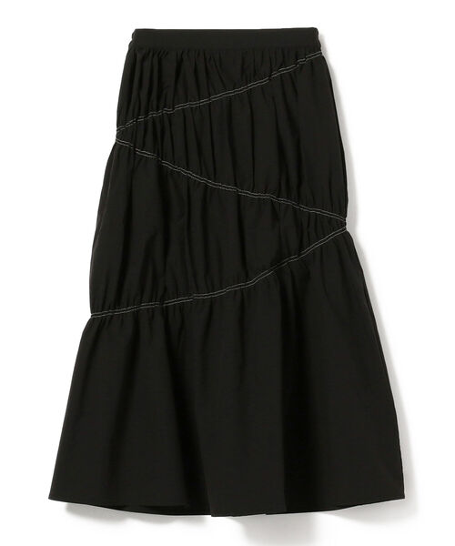 BeAMS DOT(ビームスドット)の「【WEB限定】BeAMS DOT / アシンメトリー ステッチ フレアスカート(スカート・レディース・ブラック/ブルー・ONESIZE)」の4枚目の写真