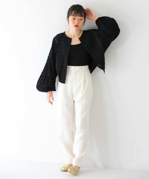 KBF（ケイビーエフ）の「ラウンドシームブラウス（シャツ/ブラウス・レディース・ブラック/ホワイト/グリーン・ONE）」の19枚目の写真