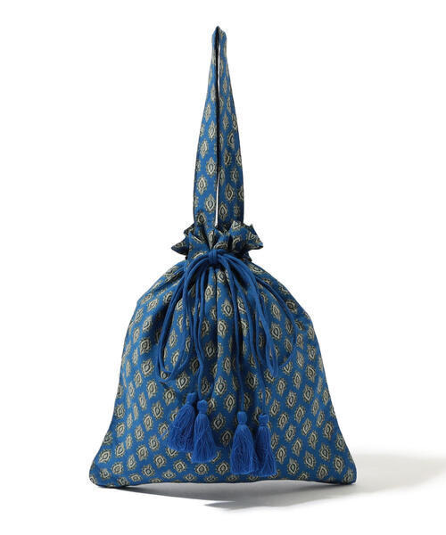 SOULEIADO（ソレイアード）の「レーヨンエテプリント 巾着バッグ（トートバッグ・レディース・ベージュ系その他/ブラウン系その他2/ブルー系その他3・FREE）」の3枚目の写真