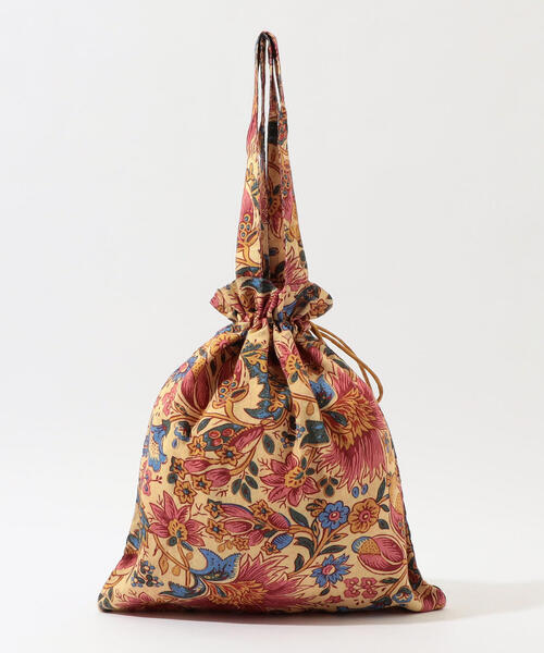 SOULEIADO（ソレイアード）の「レーヨンエテプリント 巾着バッグ（トートバッグ・レディース・ベージュ系その他/ブラウン系その他2/ブルー系その他3・FREE）」の6枚目の写真