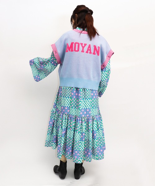 moyan ecri(モヤン エクリ)の「<moyan ecri>メッセージロゴニットカーディガン/ベスト【SAKURA SERIES】(カーディガン/ボレロ・レディース・グリーン/アクア・FREE)」の17枚目の写真