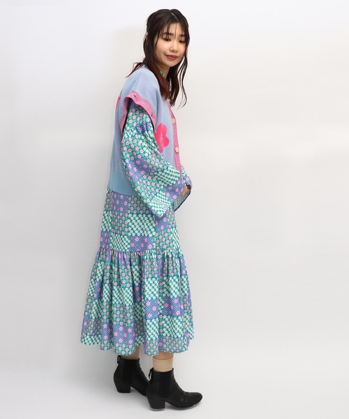 moyan ecri(モヤン エクリ)の「<moyan ecri>メッセージロゴニットカーディガン/ベスト【SAKURA SERIES】(カーディガン/ボレロ・レディース・グリーン/アクア・FREE)」の18枚目の写真