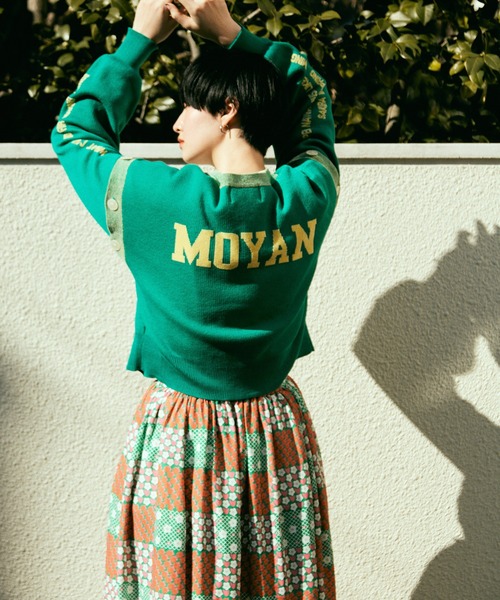 moyan ecri(モヤン エクリ)の「<moyan ecri>メッセージロゴニットカーディガン/ベスト【SAKURA SERIES】(カーディガン/ボレロ・レディース・グリーン/アクア・FREE)」の21枚目の写真