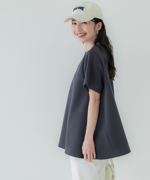 coca（coca）（コカ）の「【WEB限定セール】ハリ感ダンボールAラインプルオーバー（Tシャツ/カットソー・レディース・ネイビー/アイボリー/グレイッシュベージュ/チャコールグレー・M/L）」の10枚目の写真