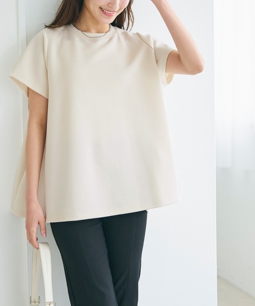 coca（coca）（コカ）の「【WEB限定セール】ハリ感ダンボールAラインプルオーバー（Tシャツ/カットソー・レディース・ネイビー/アイボリー/グレイッシュベージュ/チャコールグレー・M/L）」の17枚目の写真