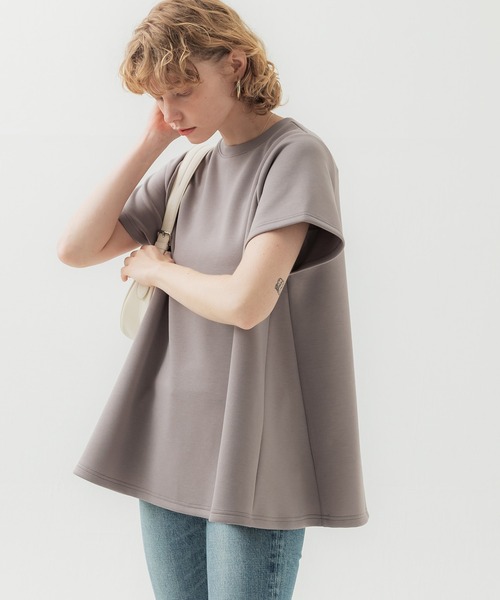 coca（coca）（コカ）の「【WEB限定セール】ハリ感ダンボールAラインプルオーバー（Tシャツ/カットソー・レディース・ネイビー/アイボリー/グレイッシュベージュ/チャコールグレー・M/L）」の7枚目の写真