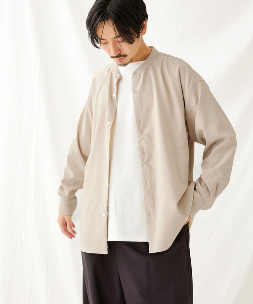 JOURNAL STANDARD（ジャーナルスタンダード）の「Reflax バンドカラーシャツ（シャツ/ブラウス・メンズ・ベージュ/モスグリーン/コバルトブルー/ブラック系その他・MEDIUM/LARGE）」の19枚目の写真
