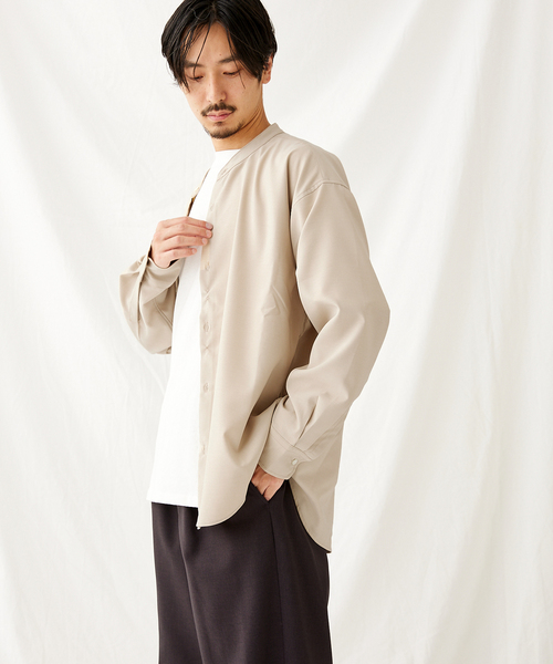 JOURNAL STANDARD（ジャーナルスタンダード）の「Reflax バンドカラーシャツ（シャツ/ブラウス・メンズ・ベージュ/モスグリーン/コバルトブルー/ブラック系その他・MEDIUM/LARGE）」の20枚目の写真