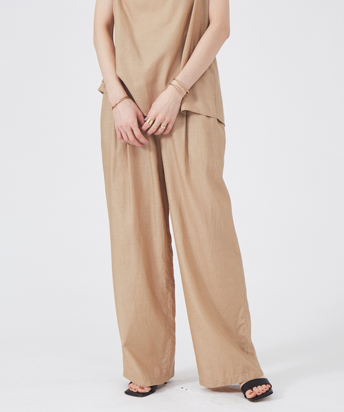 Rouge vif（ルージュヴィフ）の「【セットアップ対応】イージーパンツ（その他パンツ・レディース・ベージュ/ブルー/チャコールグレー・36/38）」の3枚目の写真