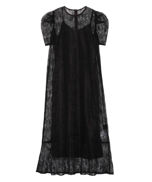 LAGUNAMOON(ラグナムーン)の「LADYハーフスリーブサテンワンピース(ドレス・レディース・ブラック/ベージュ・SMALL/MEDIUM)」の20枚目の写真