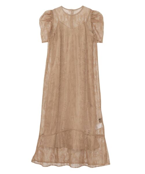 LAGUNAMOON(ラグナムーン)の「LADYハーフスリーブサテンワンピース(ドレス・レディース・ブラック/ベージュ・SMALL/MEDIUM)」の19枚目の写真