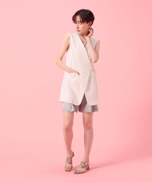 NOLLEY’S Sophi（ノーリーズソフィ）の「リネン混サイドベルトジレ（その他アウター・レディース・ホワイト/ベージュ・38）」の21枚目の写真