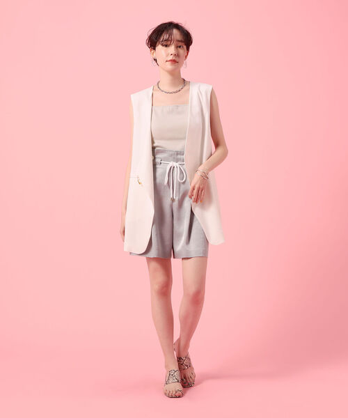 NOLLEY’S Sophi（ノーリーズソフィ）の「リネン混サイドベルトジレ（その他アウター・レディース・ホワイト/ベージュ・38）」の9枚目の写真