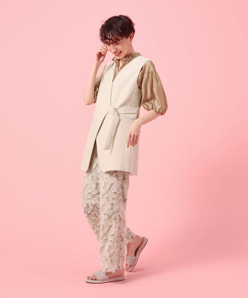NOLLEY’S Sophi（ノーリーズソフィ）の「リネン混サイドベルトジレ（その他アウター・レディース・ホワイト/ベージュ・38）」の22枚目の写真