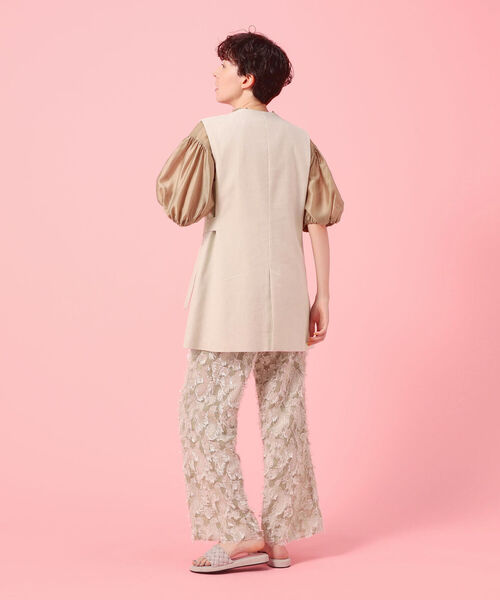 NOLLEY’S Sophi（ノーリーズソフィ）の「リネン混サイドベルトジレ（その他アウター・レディース・ホワイト/ベージュ・38）」の10枚目の写真