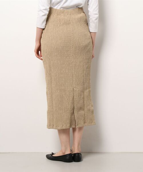 ROPE'（ロペ）の「シャーリングタイトスカート（スカート・レディース・ベージュ系その他2/ネイビー/オフホワイト・38）」の5枚目の写真