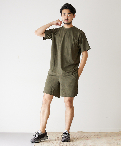 ホワイトTシャツとネイビーショートパンツセット M 配色ロゴ半袖T+ショートパンツセット（セットアップ） | XLARGE