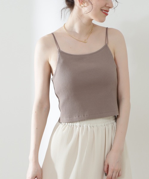 N.（N. Natural Beauty Basic）（エヌエヌナチュラルビューティーベーシック）の「三角テレコカップ付キャミソール（キャミソール・レディース・ホワイト/ブラック/ベージュ・MEDIUM）」の3枚目の写真